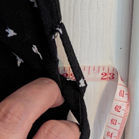 Black with white bird polka dot shirt dress with belt 14 - Picture 7 of 9